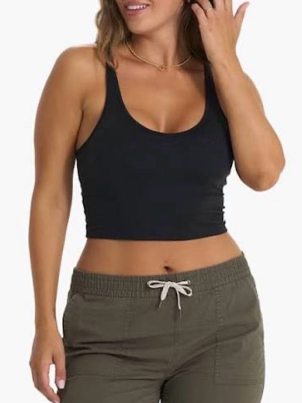 Vuori Black Halo Performance Crop Tank